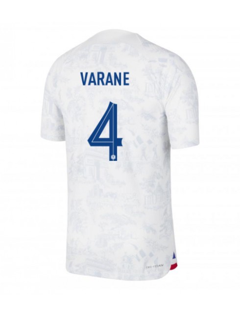 Moški Nogometna dresi replika Francija Raphael Varane #4 Gostujoči SP 2022 Kratek rokav